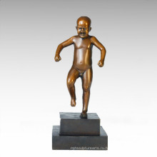Детский рисунок статуи Сердитый мальчик ребенка бронзовая скульптура TPE-747